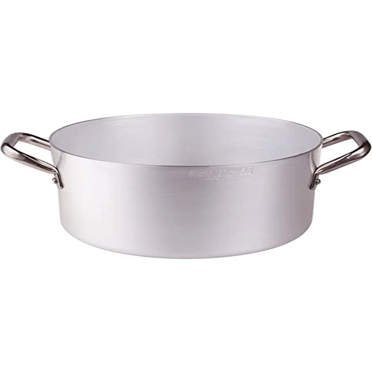 Pentole Agnelli Kasserolle aus Aluminium mit 2 Griffen, Edelstahl 20 cm
