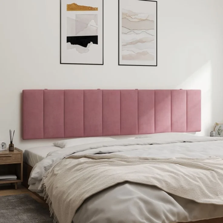 vidaXL Kopfteil-Kissen Rosa 200 cm Samt 374694 – Bild 4