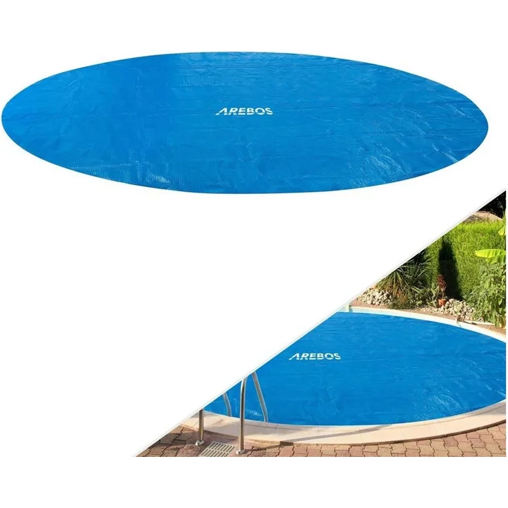 Arebos Solarabdeckplane Wärmeplane Solarfolie Solarplane Solarheizung Pool Heizung (Stück, Blau), Lässt sich auf die gewünschte Größe zuschneiden