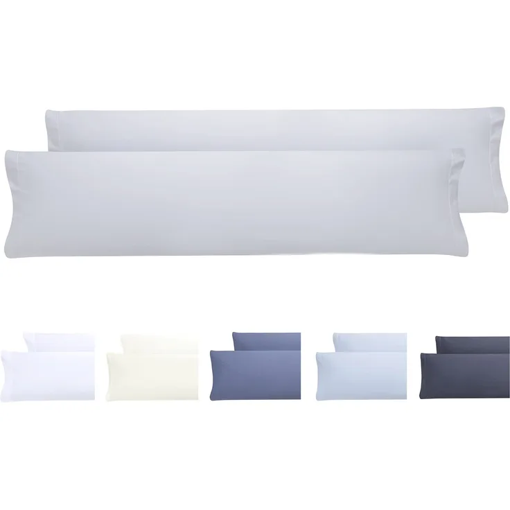 Kissenbezüge, extra weiche Mikrofaser, hypoallergen, Set mit 2 Kissenbezügen 150X40 cm Hellgrau
