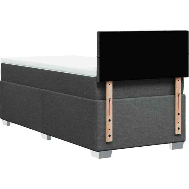 vidaXL Boxspringbett mit Matratze Dunkelgrau 100x200 cm Stoff 3285800 – Bild 6