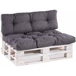 Gutekissen® Palettenkissen, Gartensofakissen, Gesteppte Kissen gefüllt mit granuliertem Poulirette-Schaum, viele Farben und Größen PPI (Sitzkissen 120x60, gesteppt Anthrazit)