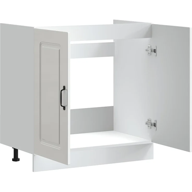 vidaXL Spülenunterschrank Kalmar Hochglanz-Weiß 80x46x81,5 cm 853449 – Bild 4