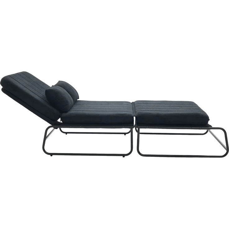 ZUBALIYA Schlafsofa 85x92 cm, mit Stauraum, mit Chenille - Bezug, mit breiten Armlehnen, mit Schaumstoffpolsterung, Schwarz – Bild 20