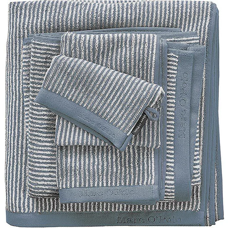 Marc O Polo Frottierserie Timeless Tone Stripe | Gästetuch 30x50 cm | smoke-blue