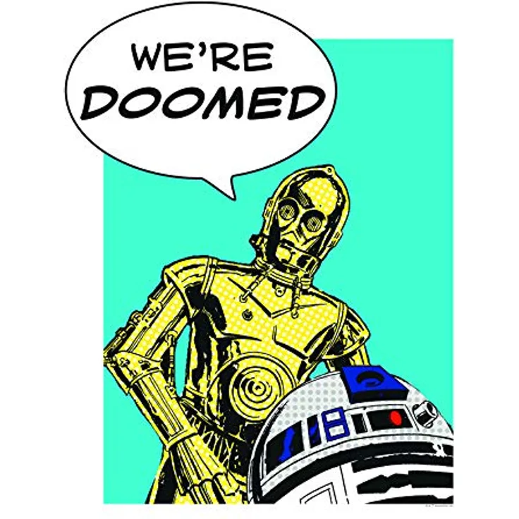 Komar Wandbild WB114, Star Wars Classic Comic Quote Droids, Kunstdruck 40 x 50 cm, ohne Rahmen, fotorealistischer Druck auf Premium-Poster Fotopapier