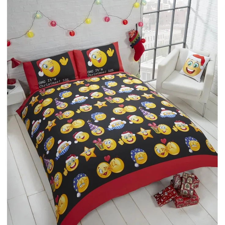 Weihnachtsbettwäsche 'OMG It's Christmas! LOL' 135x200cm