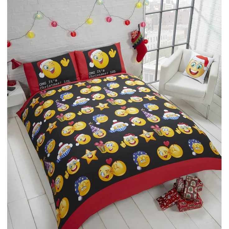 Weihnachtsbettwäsche 'OMG It's Christmas! LOL' 135x200cm – Bild 1