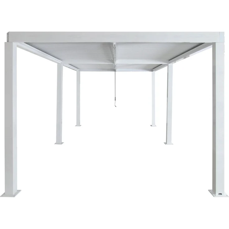 Mendler 'HWC-L46' Pergola, Regenrinne sturmfest, Aluminium weiß, 3x6 m – Bild 7