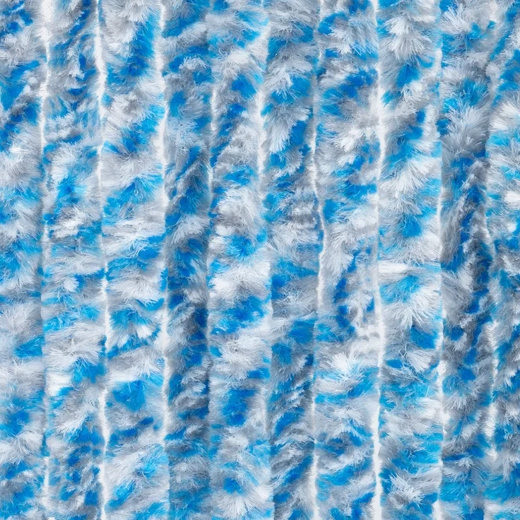 Moritz Flauschvorhang aus Chenille 56 x 185 cm blau grau weiß gestreift Türvorhang als Fliegenschutz Insektenschutz für Camping Wohnwagen – Bild 4