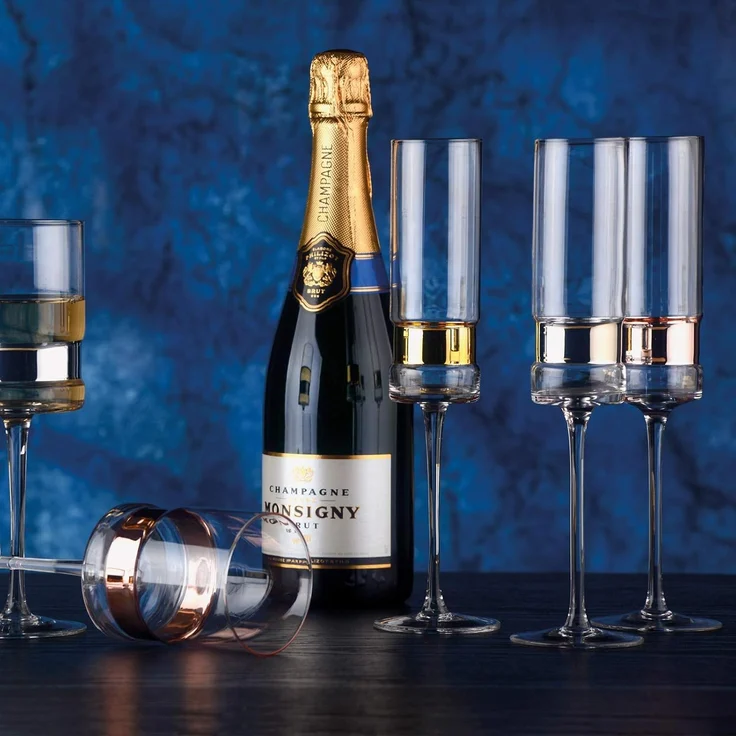 2er Set Anton Studio Designs SoHo Champagnerflöten Sektgläser silber – Bild 2