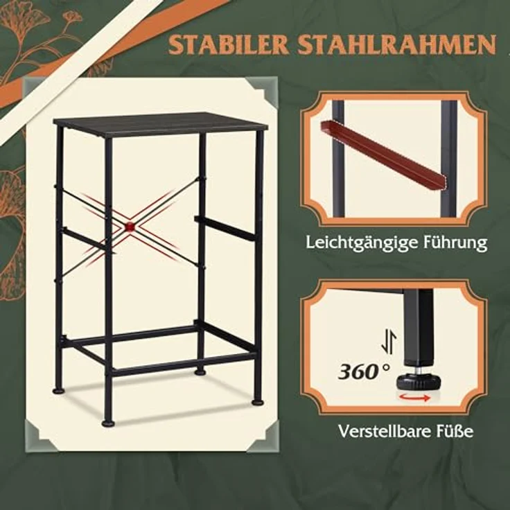WLIVE Kommode, 2 kommode mit schubladen,Stoffschubladen mit Auszügen,für Schlafzimmer, Flur,Wohnzimmer, Kinderzimmer, mit stabilem Stahlrahmen und Holzpaneelen, Schwarz – Bild 7