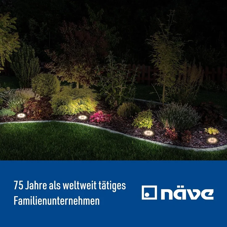 näve LED Solarleuchte Kian - Solar-Erdspieß, LED fest integriert, Warmweiß, LED Solar-Boden-Erdspieß, Set, Solar-Lampe, Bodenleuchte – Bild 7