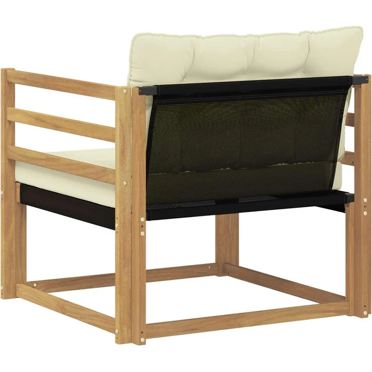 vidaXL Outdoor-Sofagarnitur Massives Akazienholz und Textilene Weiß 3439052 – Bild 7