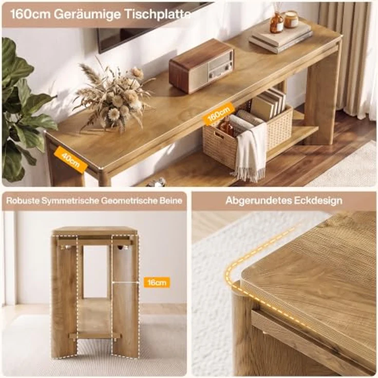 LITTLE TREE TV Schrank, für Fernseher bis zu 70 Zoll, 160cm Konsolentisch – Bild 4