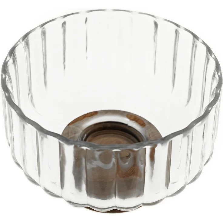 Luana Bowl Piccola Glasschale mit Akazienholz - Servier- & Dekoschale, 14 x 9,5 cm – Bild 4