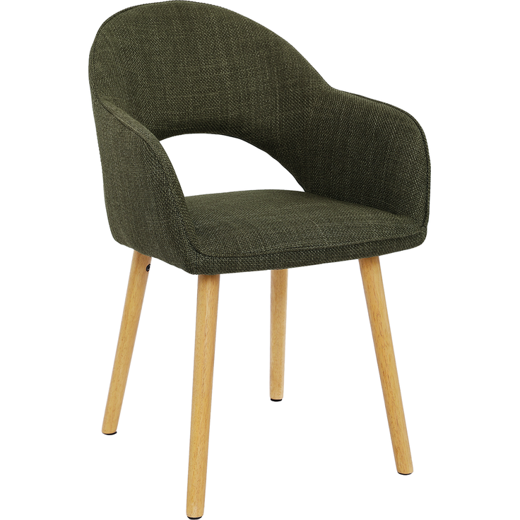 GOEURVANT 1316 Esszimmerstühle 4er-Set mit Armlehnen, Webstoff - Olivgrün – Bild 5
