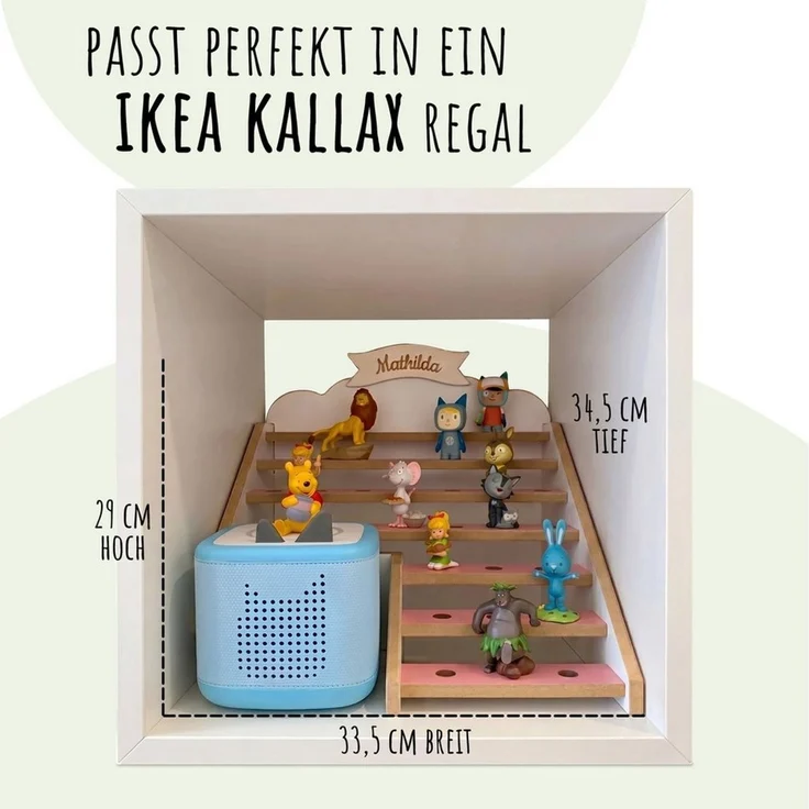 Holzura Kinderregal Tonie Regal für IKEA KALLAX – magnetisch – für ca. 50 Toniefiguren – Bild 3