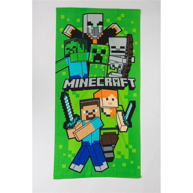 Minecraft Strandtuch 70 × 140 cm leicht und schnelltrocknend – Bild 1