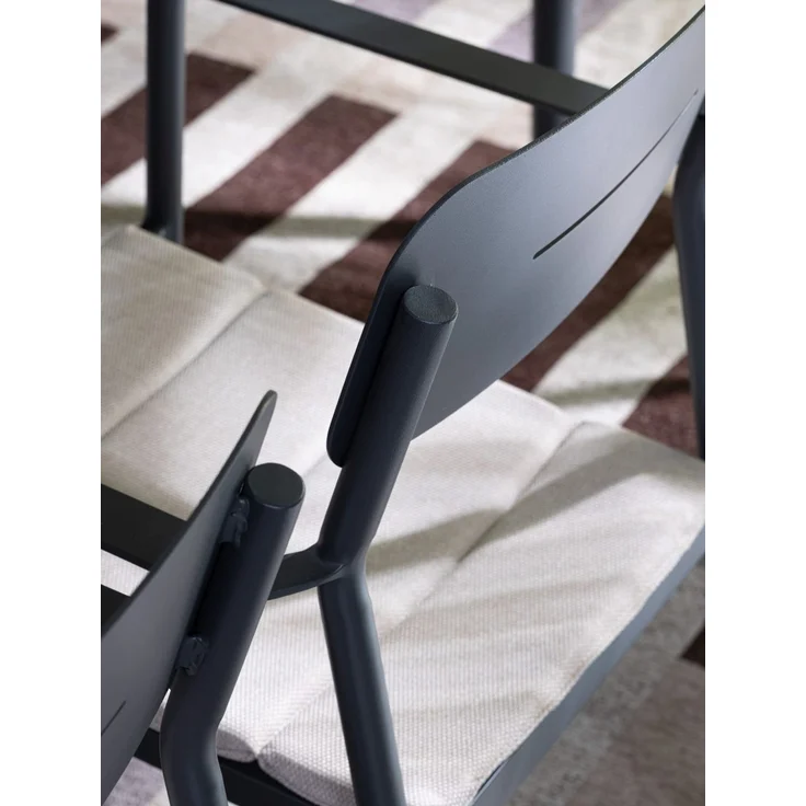 Gartenstuhl Ulbal aus Aluminium, modern stapelbar, anthrazit, inkl. Kissen, wasserabweisend – Bild 7