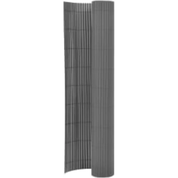 Gartenzaun Doppelseitig 90x400 cm Grau 317150