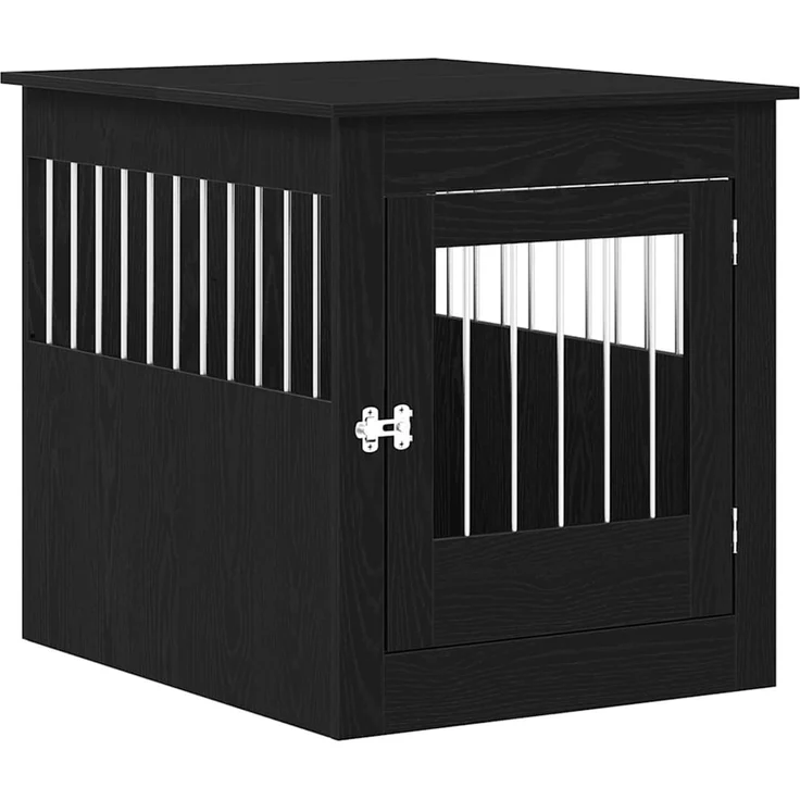 vidaXL Hundebox Möbel Schwarze Eiche 64,5x80x71 cm Holzwerkstoff 862177 – Bild 2
