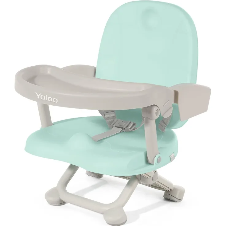 YOLEO Sitzerhöhung Stuhl für Kinder, Tragbarer Hochstuhl für Baby, nur 2 kg, mit Sicherheitsgurt und Abnehmbarem Tablett, Baby Fütterungstisch, Geeignet für Kinder von 6 bis 36 Monaten