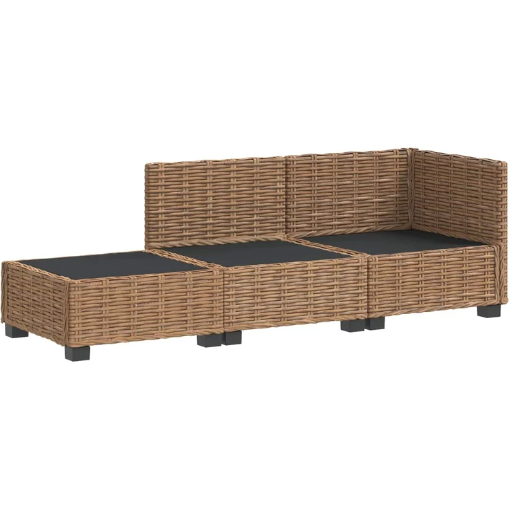 vidaXL 3 Stk. Rattan-Lounge-Set mit Kissen GENDT Naturrattan Natur 3429876 – Bild 4