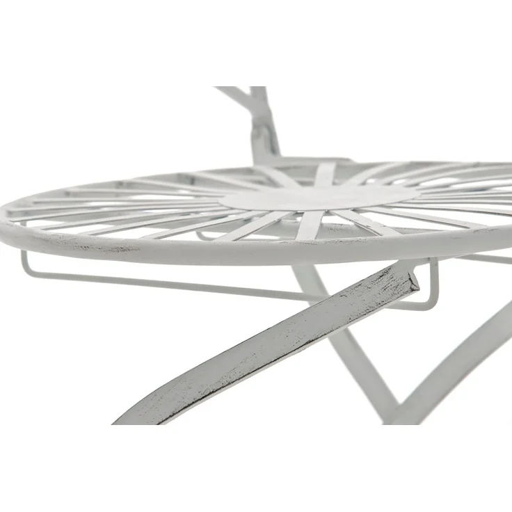 Outdoor Sitzgruppe FUVER - Metall Weiß 40x50x92 cm | Gartenmöbelset 2 Personen Metall Vintage Balkonmöbel Set Bistrotisch Terrassenmöbelset Balkonset – Bild 3