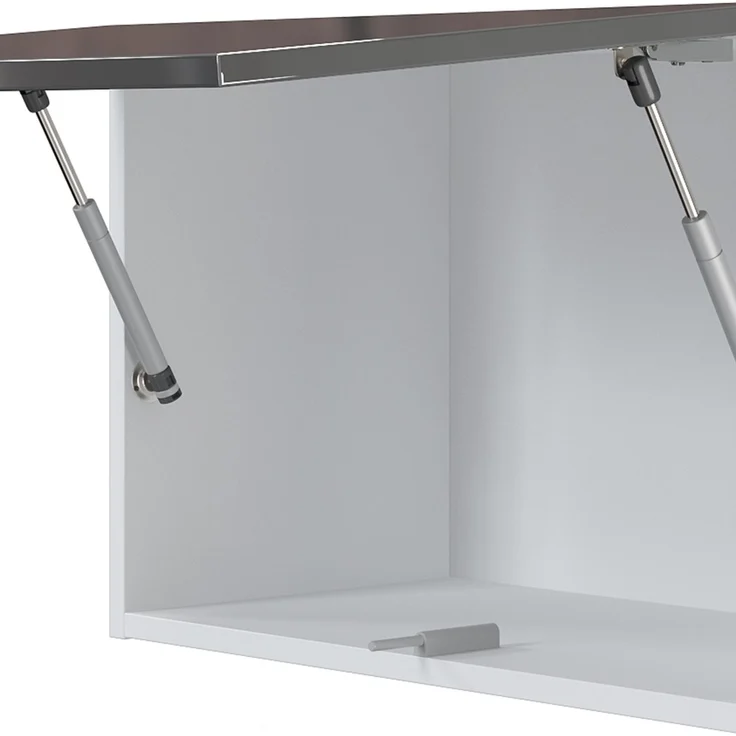 Küchenzeile R-Line Anthrazit Hochglanz/Weiß 240 cm, AP Schwarz mit LED-Leisten Vicco – Bild 5
