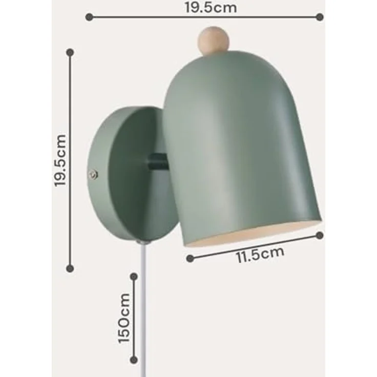 Nordlux 'Gaston' Wandleuchte, E27 IP20, Staubgrün, 195x195 mm – Bild 3