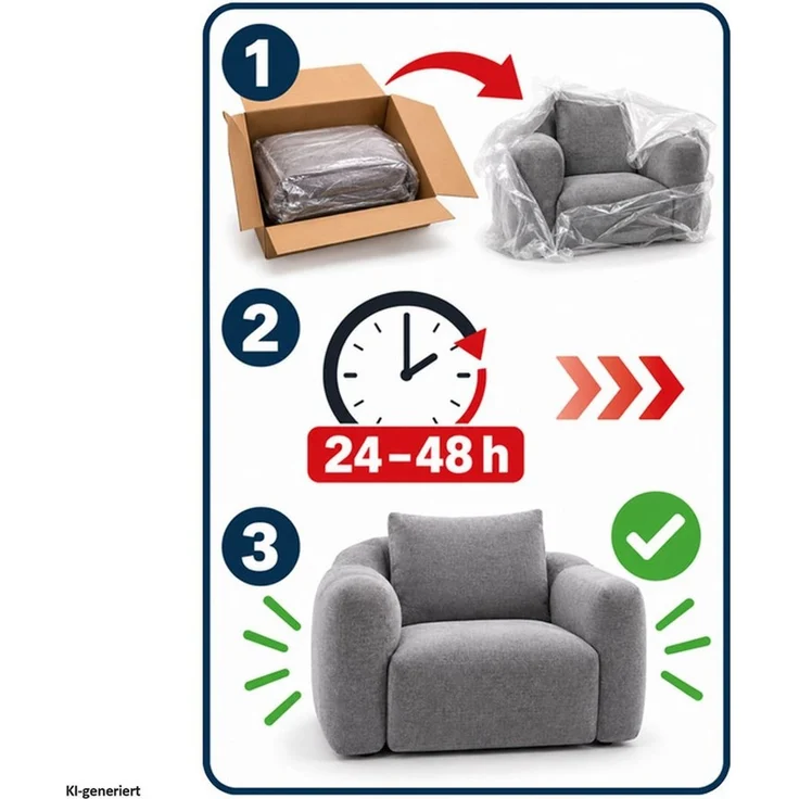 HTI-Living Loungesessel Softsessel Adina mit Hocker Gelb Sitzsack Bodensessel 103 x 70 x 90 cm (Set, 2-St), gemütliche Sitzhöhe – Bild 3