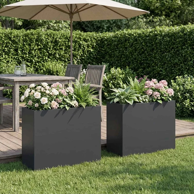 vidaXL Garten-Pflanzgefäß 2 stk. Anthrazit 50 x 20 x 40 cm 8005447 – Bild 1