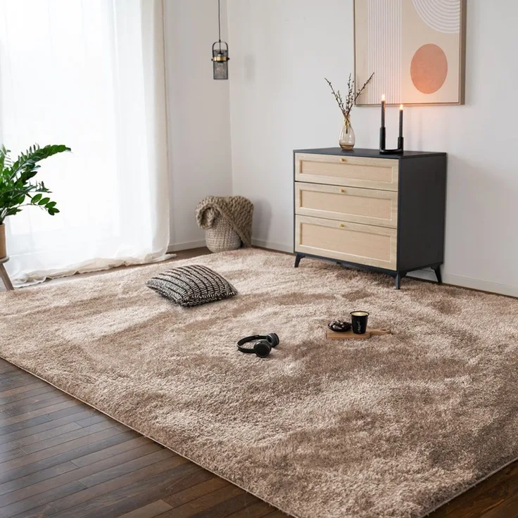 HOME DELUXE Hochflor Teppich SOFI - 300 x 200 cm Braun