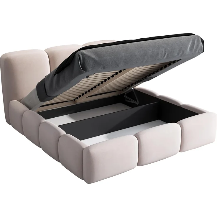 Polsterbett STAR 120x200 ohne Matratze mit Bettkasten und Lattenrost. Farbe: Schwarz 20 – Bild 4