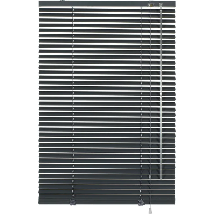 Deco Company Alu-Jalousie ohne Bohren, Zum Klemmen, Inkl. Klemmträgern, Sichtschutz, Lichtschutz, Blendschutz, Aluminium-Jalousie, Schiefer, 85 x 220 cm
