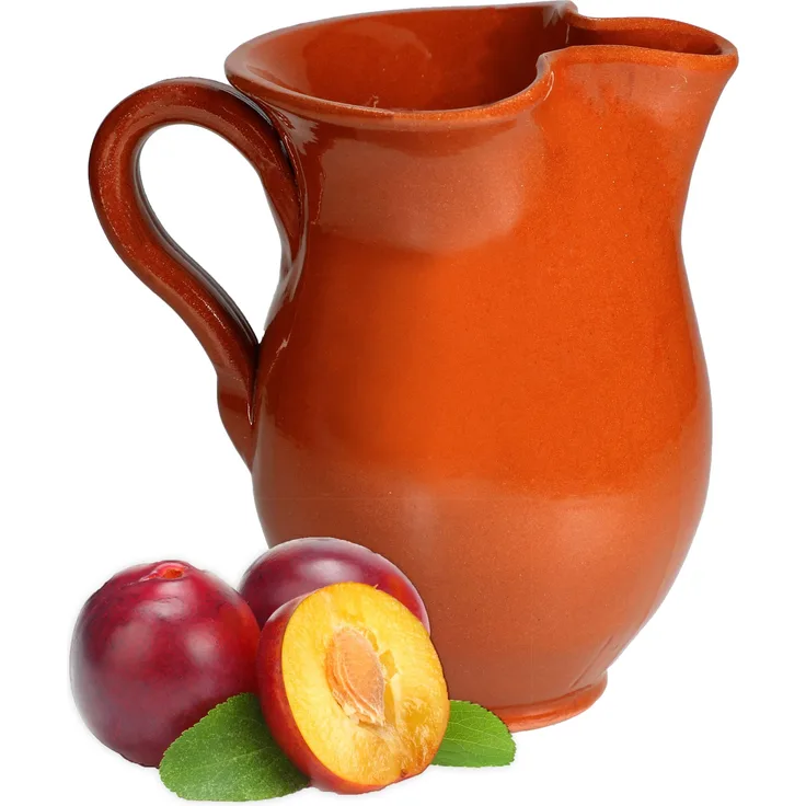 MamboCat Tonkrug Pitcher Glasiert 0,5 Liter Mediterran Unikat Handarbeit Wein-Karaffe Sangria Kanne