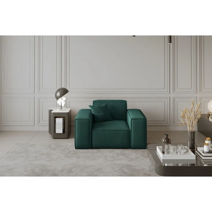 Sessel Designersessel CELES in Stoff Opera Velvet Opalgrün