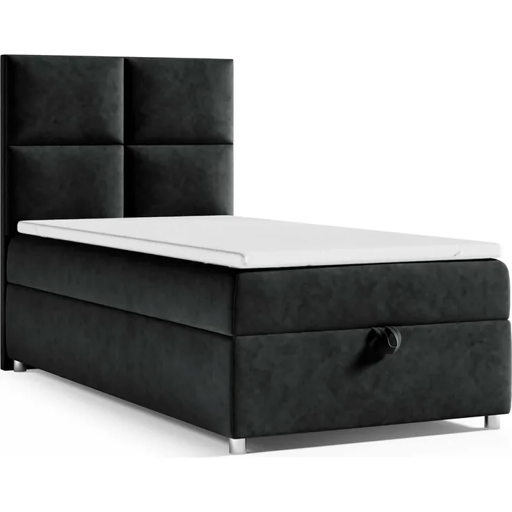 Best for Home Boxspringbett K2 SINGLE mit Bettkasten (Schwarz 100x200)