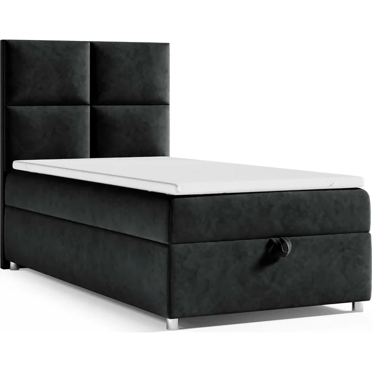 Best for Home Boxspringbett K2 SINGLE mit Bettkasten (Schwarz 100x200)
