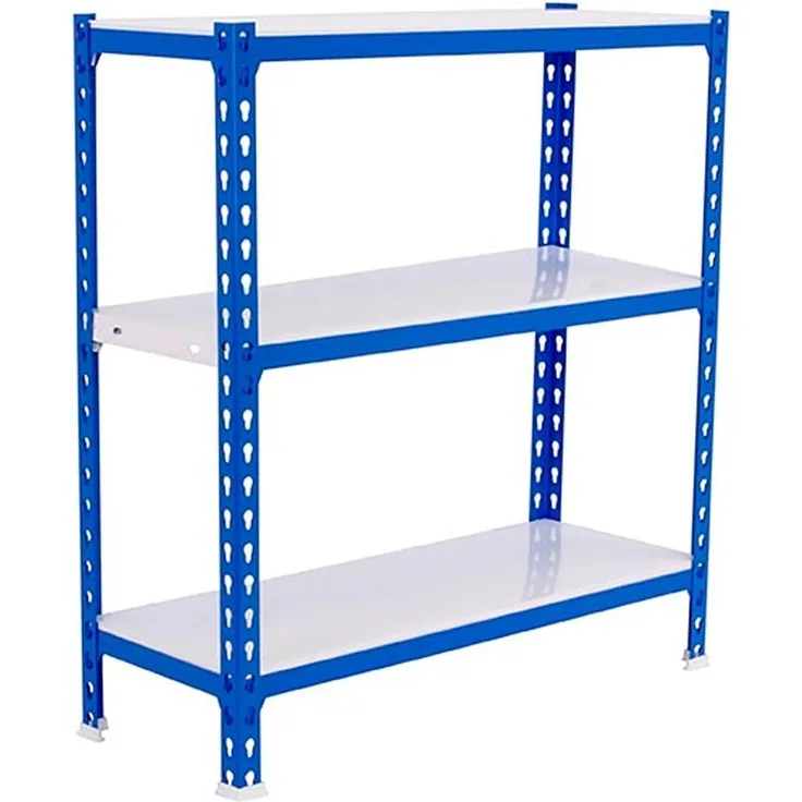 Simon Rack Simonclick Metallregal, 1000 x 900 x 300 mm, 3 Regalböden, 180 kg Biegepunkt, Blau/Weiß