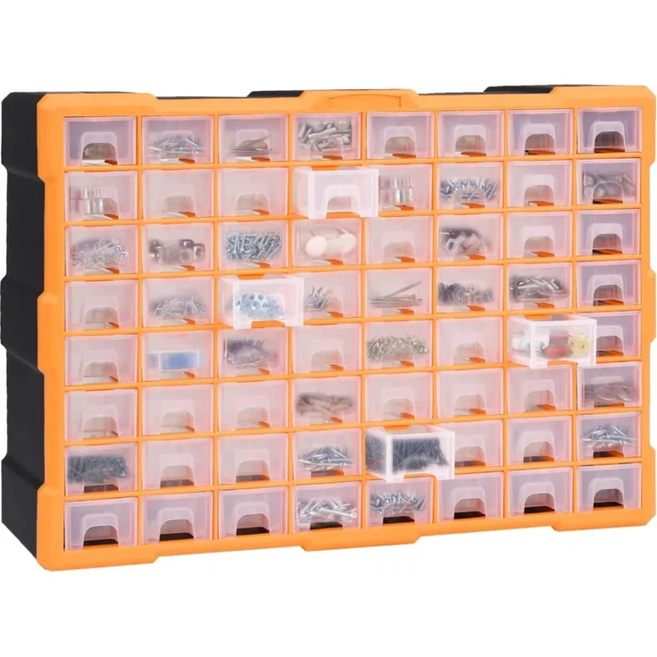 vidaXL Multi-Schubladen-Organizer mit 64 Schubladen 52x16x37,5 cm 147579 – Bild 6