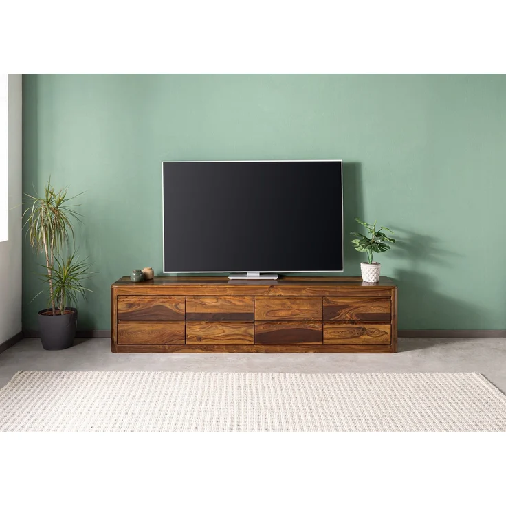 TV-Board Sheesham 220x40x50 walnuss gewachst TORONTO #266 – Bild 9