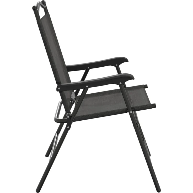 vidaXL Klappbare Gartenstühle 2 Stk. Graumeliert Stahl und Textilene 360197 – Bild 5