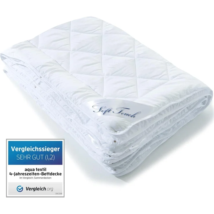 aqua-textil 4 Jahreszeiten Bettdecke 135x200 cm Decken zusammengeknöpft Winter 800g Sommer 600g klimaregulierend Oeko-TEX – Bild 1