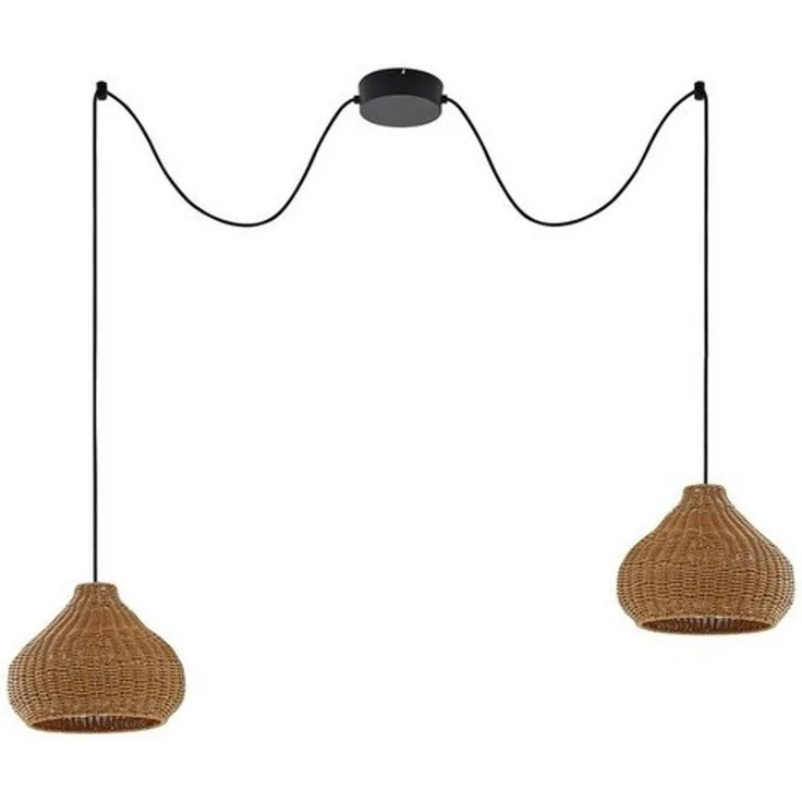 Lucande Hängeleuchten Taniola, Holz IP44, 2x15 W LED – Bild 4