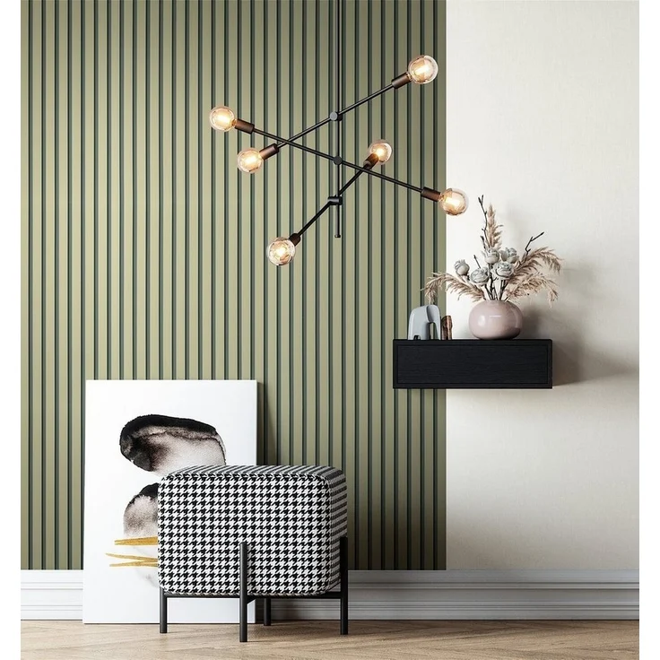 Newroom Vliestapete, Grün Tapete Skandinavisch Paneele - Holzwandpaneele Wandpaneele Olivgrün Modern Lamelle für Wohnzimmer Schlafzimmer Flur – Bild 3