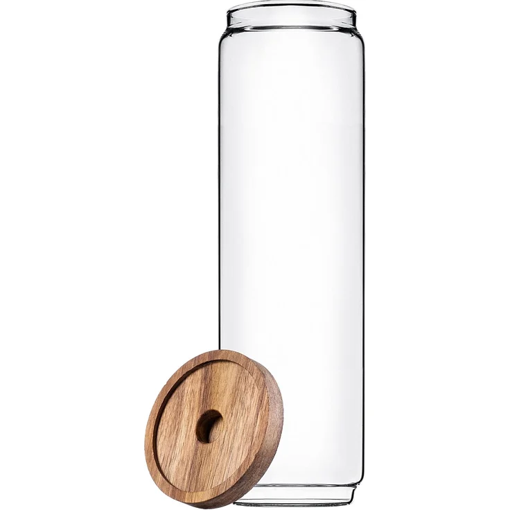 KADAX Vorratsglas 1550ml mit Holzdeckel, Glasbehälter zur Aufbewahrung von Lebensmitteln, Vorratsgläser mit Deckel, Vorratsbehälter aus Glas, Vorratsdosen – Bild 1