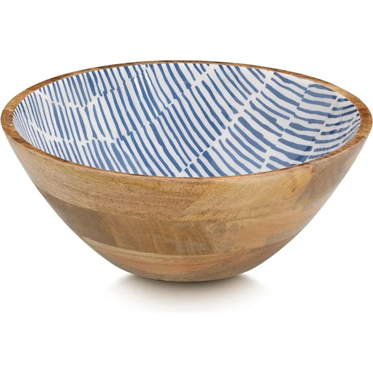 ZELLER 25699 Schale BLAU, Mangoholz, ca. Ø 30 x 12 cm