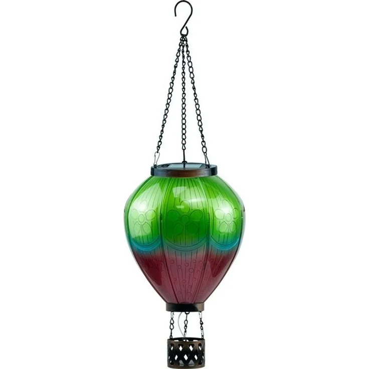 Northpoint LED Gartenleuchte Solar Laterne Heißluftballon Windlicht Außenbereich Grün Lila XL – Bild 4